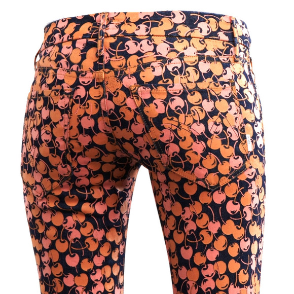 MOTHER The Looker NWT Cherry Pickin' Printed Low Rise Skinny Jeans Size 25 - Picture 5 of 16